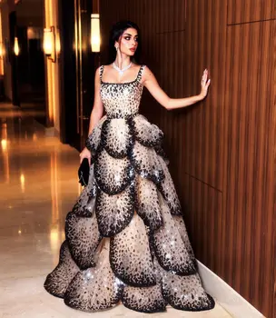 Welove Dubai Vestidos De Noite 2023 Brilhante Sequin Com Camadas De Babados Mulheres Elegantes Festa De Casamento Formal Vestidos De