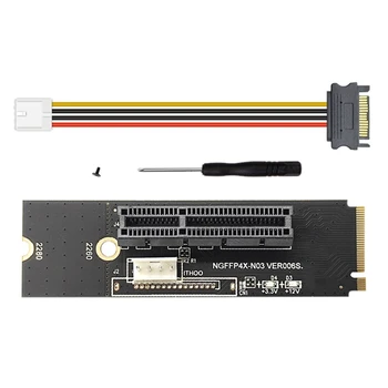NGFF M. 2 PCI-E 4X X1 Placa Riser M2 NVME Para Pcie X4 Com LED Indicador de Voltagem Para GPU BTC Mineração