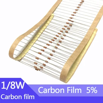 100PCS 1/8W Resistor de Filme de Carbono de 5% 1R2 12R 120R 1K2 12K 120K 1.2 12 120 R K Ohms De 0,125 W 0R--1M
