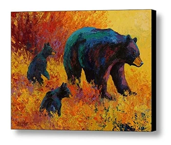 100%Pintado à Mão Animais da Pintura a Óleo da Família Urso Abstrata em Tela para Melhor Presente Trabalho de Arte, Decoração de Casa