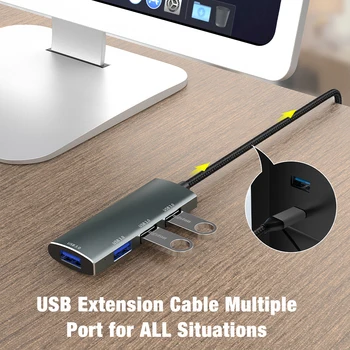 USB 3.0 USB C HUB de 4 Portas de Alta Velocidade Multi Divisor de Adaptador para a Lenovo Macbook Pro Xiaomi Laptops Computador de Acessórios para PC