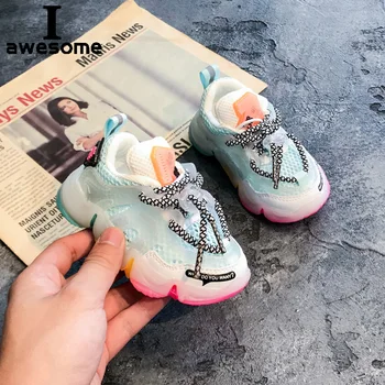 2021 Verão Infantil Meninas Meninos Sapatos Respirável Bebê Tênis De Moda De Correspondência De Cores De Fundo Macio De Criança De Primeira Caminhantes Sapatos