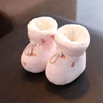 De Lã Quente Bebê Botas De Inverno Bonito De Cordão De Recém-Nascidos Sapatos De Sola Macia Anti-Derrapante Baby Boy Girl Botas De Criança