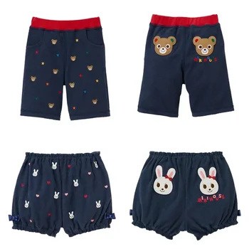 2022 Verão para Crianças Japonês Meninos E Meninas cheias de Bordados Urso Coelho Shorts Bloomers de Manga Curta T-Shirt Dress