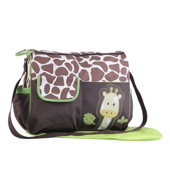 A moda dos desenhos animados girafa mamãe saco grande capacidade multifuncional oblíqua span um ombro mãe e o bebê, bolsa de saco de fraldas