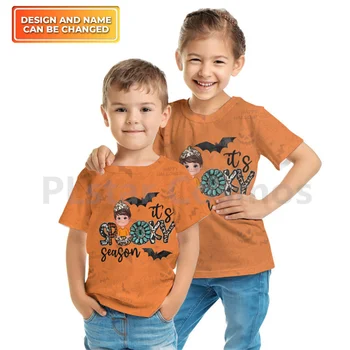 O amor Cair Seu Todo Personalizado Garoto T-Shirt 3D Garoto T-shirt de Halloween o Nome Personalizado em 3d Impresso Tops Crianças de Menino Para Menina T-Shirt