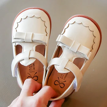 Baywell Novos Filhos da PU Couro Sapatos de Meninas Cute e Elegante Estilo Princesa Bowknot Design Único Sapatos de Moda Bebê de Sapatos de Crianças