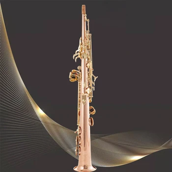 Instrumento Bb bronze fosforoso saxofone soprano reto saxofone iniciantes tocar SAX