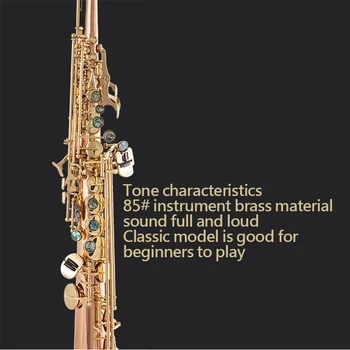 Instrumento Bb bronze fosforoso saxofone soprano reto saxofone iniciantes tocar SAX