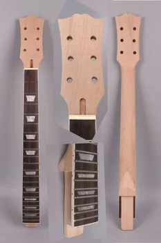 Novo braço da Guitarra de 22 Trastes 24.75 Polegadas em Rosewood vaso de Flores de Embutimento Conjunto com Estilo de Lado Pontos Inacabado Partes de Guitarra
