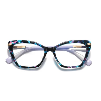 A Luz azul de Bloqueio de Olho de Gato Míope, de Óculos Para Mulheres Mola Dobradiça TR90 de Prescrição de Óculos de Dioptria 0 -0.5 -0.75 Para -6.0