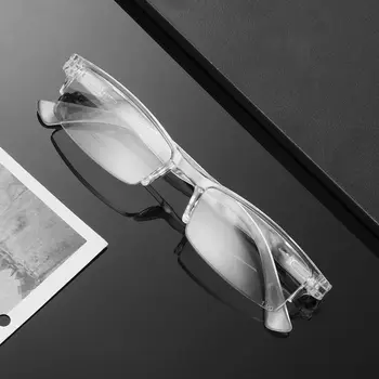 Unisex Lente De Resina Transparente Prata Ultraleve Espelho Plano Óculos De Armação De Plástico Óculos De Leitura Presbiopia Óculos