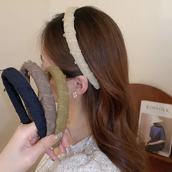 Estilo Coreano Mulheres Hairband Enrolamento Pano De Malha De Cabeça Headwear Simples Moda De Cabelo Aro