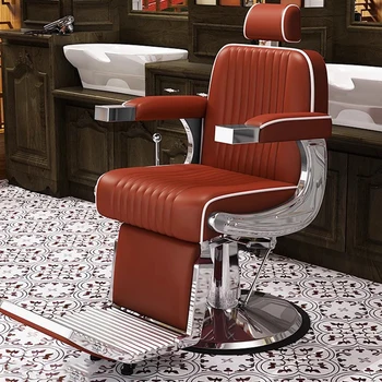 Tratamento Vintage Cadeira de Barbeiro Salão de beleza de Luxo Profissional Cadeira Giratória de Cosméticos apoio para os Pés Taburete Ruedas Móveis de Beleza LJ50BC