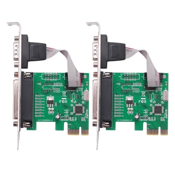 2X RS232 Porta Serial RS-232 COM & DB25 da Impressora de Porta Paralela LPT Para PCI E PCI Express Card Adaptador Conversor