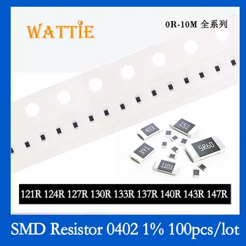 Resistor SMD 0402 1% 121R 124R 127R 130º-133R 137R 140R 143R 147R 100PCS/monte chip resistores de 1/16W 1,0 mm*0,5 mm