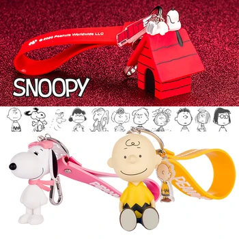 Genuíno Snoopy, Charlie Brown Chaveiro Cartoon Boneca Bonito Chaveiro Moda Casal Criativo Saco De Ornamento Chave Da Cadeia De Carro De Presente Do Pendente